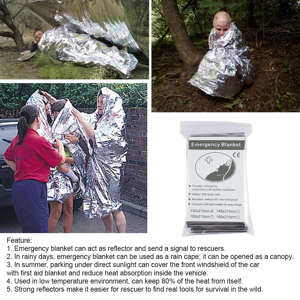 2-8pcs Emergency Mylar Thermal Blanket