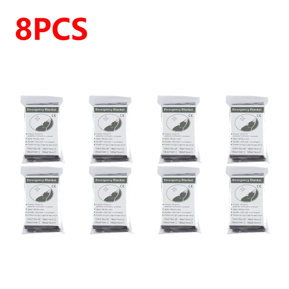 2-8pcs Emergency Mylar Thermal Blanket